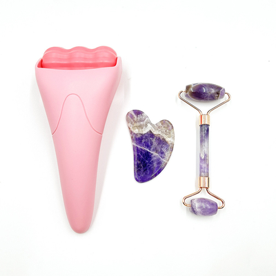 防水冷却顔ロール 天然玉 ローラー グアシャ ストーン セット 肌の若返し