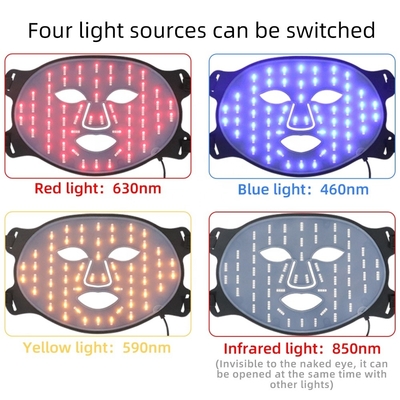 ポータブル シリコン LED フェイスマスク 皮膚ケア 4 カラー 固める 首/喉のしわ除去剤