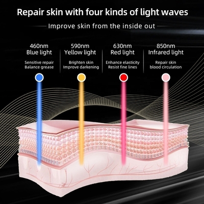 ポータブル シリコン LED フェイスマスク 皮膚ケア 4 カラー 固める 首/喉のしわ除去剤