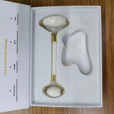 2024 ダブルヘッド シウヤン 石玉 ローラー と グア シャ セット 皮膚ケア 防水 Yes